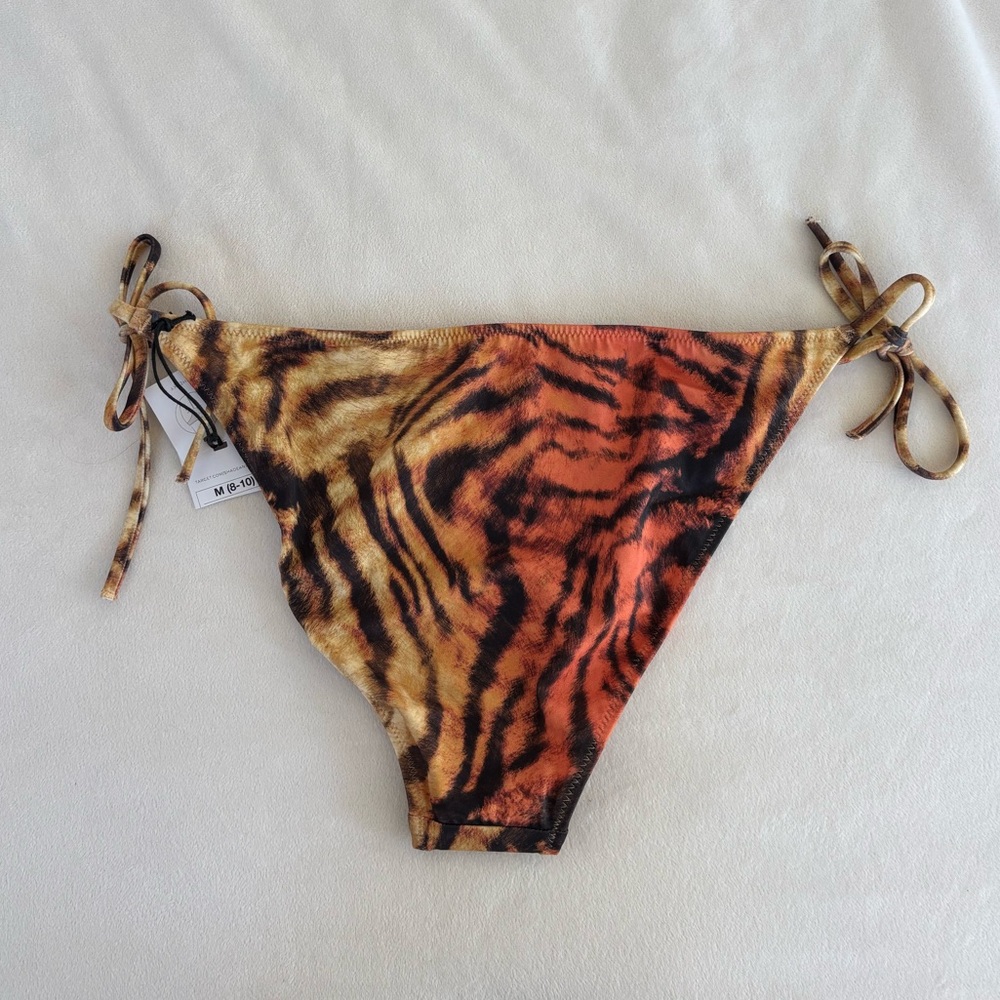 Shade & Shore Cheeky Tiger-Print Bikini Bottoms in Orange and Black - Picture 5 of 5